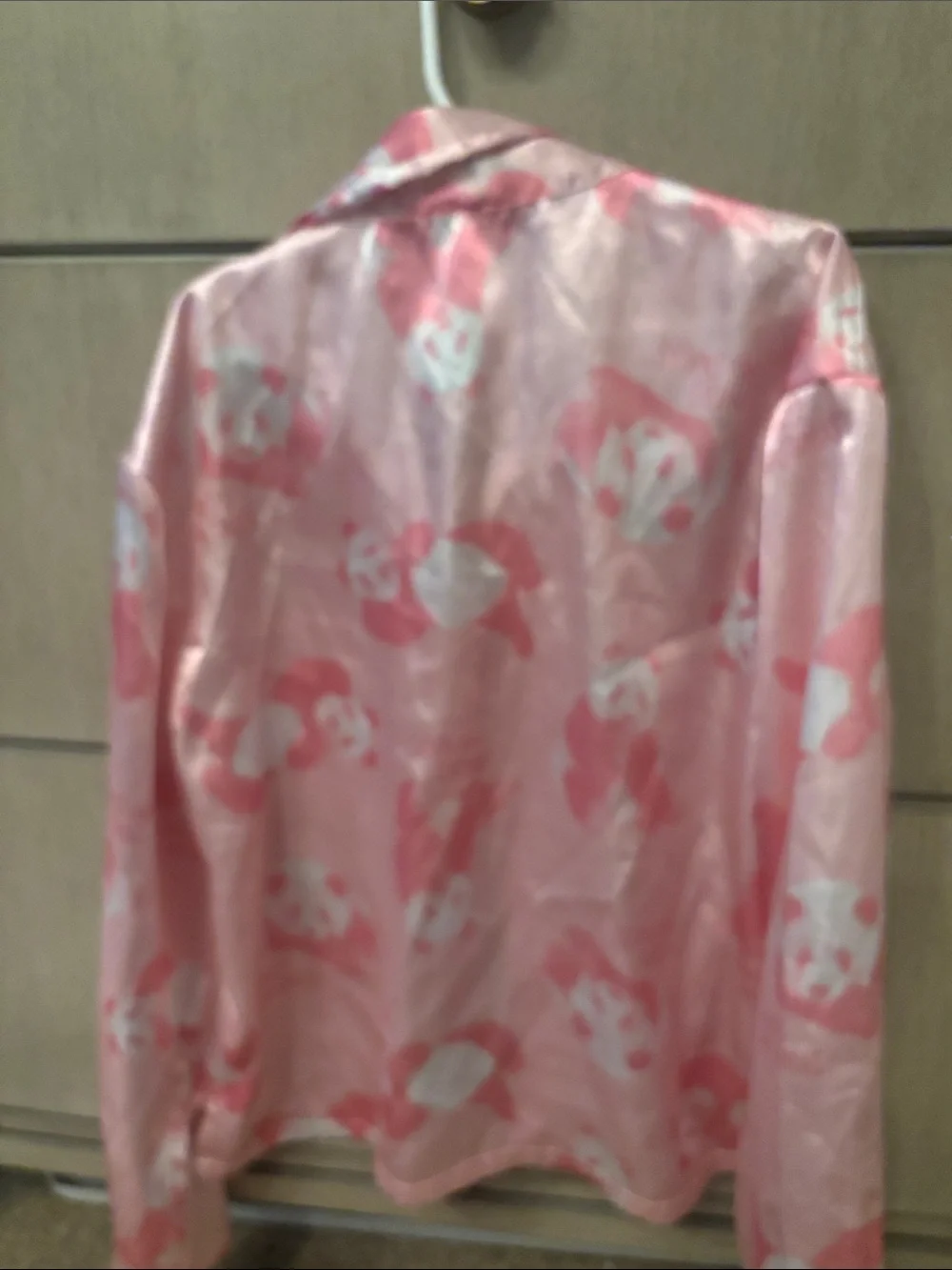Justice Pink Satin Panda-Print Pajama Set